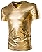 Seastar Mens Metallic V-Neck T-shirts with Short Sleeve Gold Black Silver