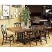 Vintage Oak Trestle Dining Table in Distressed Antique
