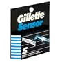 Gillette Sensor Shaver Replacement Cartridges, 5-Count Packages (Pack of 3)