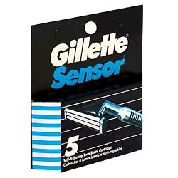 Gillette Sensor Shaver Replacement Cartridges, 5-Count Packages (Pack of 3)
