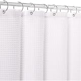 Cotton Waffle Weave Shower Curtain - White