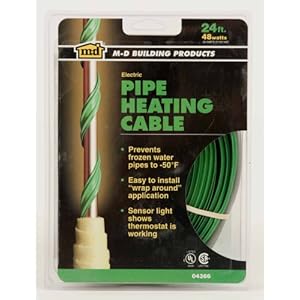 M-D Building Products 4366 24-Foot Pipe Heating Cable with Thermostat M-D Building Products 4366 24-Foot Pipe Heating Cable with Thermostat