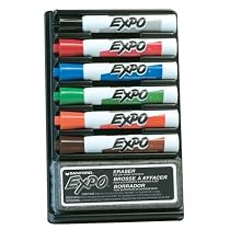 EXPO Dry Erase Marker Organizer, Chisel Tip, Assorted, Six per Kit (83056)