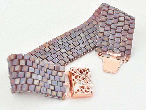 Peyote Bracelet in Golden Brown with Copper Clasp