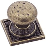 Amerock Ambrosia Euro Stone SQ 1-1/4-Inch Knob, Weathered Brass #BP4484-R2