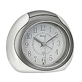 Quiet Sweep Quartz Alarm Clock - Grey/Pearl White