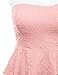 JJ Perfection Women's Solid Pattern Stretch Strapless Flared Lace Tube Top