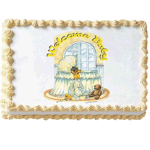 Baby Shower Cakes - 1 Welcome Baby Edible Do-It-Yourself Cake Art Image by Decopac