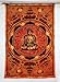 Handicrunch Orange Wall Tapestry Handmade Table Cloth Budha On Lotus Bed Cover 80