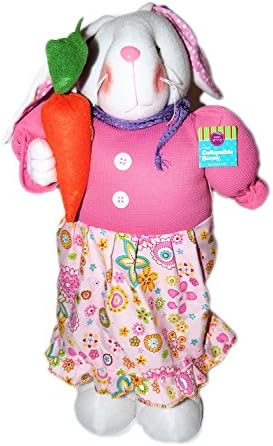 Collapsible Fabric Bunny Weighter Greeter or Baby Nursery Decoration 26 Inch Down to 15 Inches