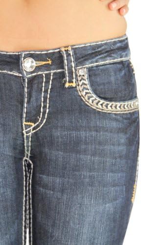 LA Idol Jeans - Big Bling Button Design (Size 3 x 34L)