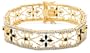 Yellow Gold Plated Sterling Silver Sapphire and Diamond Accent Flower Bracelet, 7.5"
