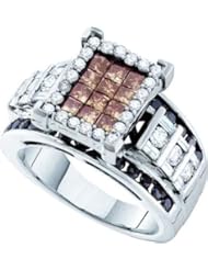 2.00CTW COGNAC DIAMOND LADIES INVISIBLE RING