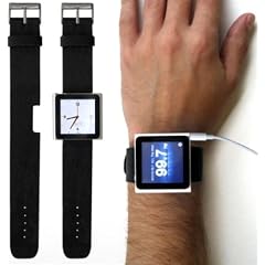 Navitech schwarzes i-Watch Uhrenarmband f�r das neue Apple iPod Nano 6G 8/16 GB (Sept. 2010 Ausgabe)