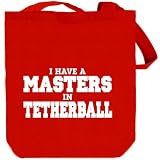 I Have A Master In Tetherball Sports Tote Bag (Red, Canvas, Unisex)