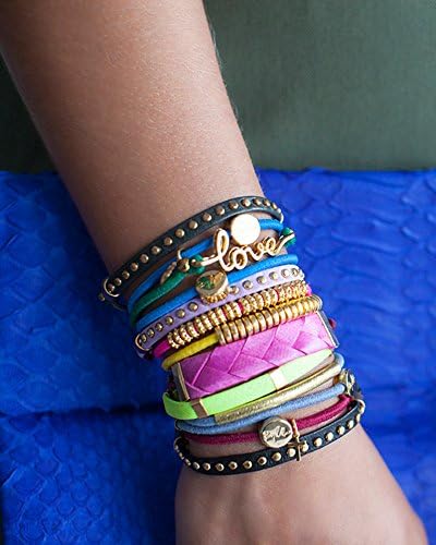 High Fashion Ponytail Holder Hair Tie Rubberband Bracelet Set By Lilla (Love Me)