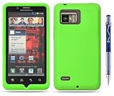 Premium NEON GREEN Soft Rubber Skin Phone Protector Cover Case for Motorola ....