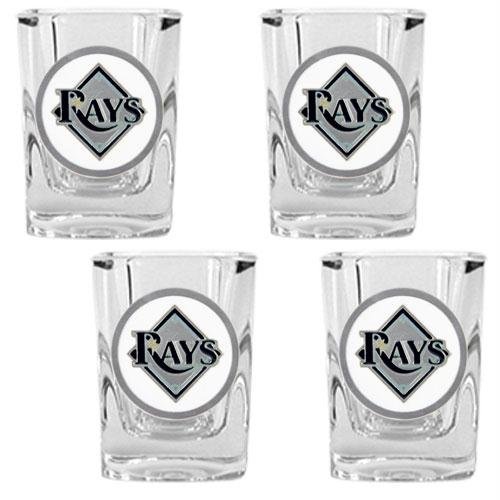 MLB Tampa Bay Rays Four Piece Square Shot Glass Set