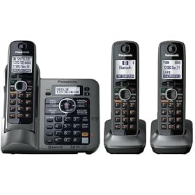 Panasonic KX-TG7643M dect 6.0 Link-to-Cell Bluetooth Cordless Phone with 3-Handsets by 