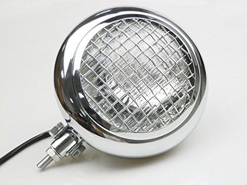 Chrome Mesh Grill Retro Billet Steel Headlight for Harley Chopper Custom H4 Streetfighter Cafe Racer