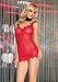 2Pc Mini Daisy Lace Chemise Sexy Lingerie Intimate Apparel With Eyelash Lace Trim And G-String