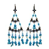 Turquoise Beads Long Earrings