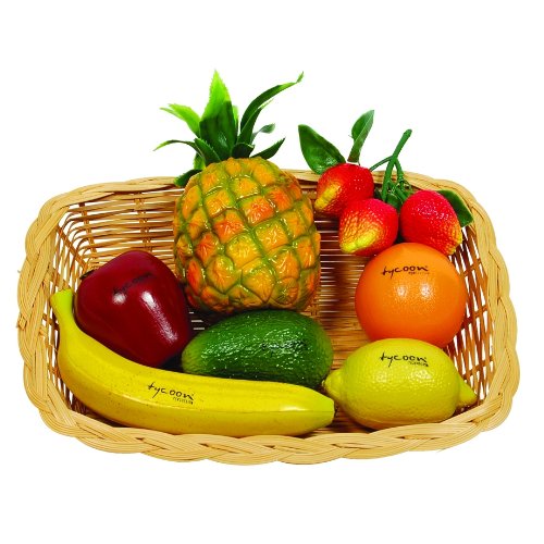 Tycoon Percussion Set Fr&uuml;chte-Shaker in Rattankorb Preisvergleich