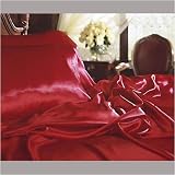Scent Sation 100TCBCMXLRED Charmeuse Solids Satin XL Twin Sheet Sets