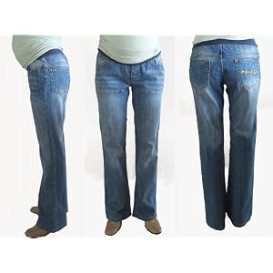 EnVogue Designer UnderBelly low-rise Maternity Bootleg Jeans