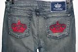 ROCK & REPUBLIC RED CRYSTAL CROWN JEANS VICTORIA BECKHAM GUARANTEED AUTHENTIC