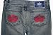 ROCK & REPUBLIC RED CRYSTAL CROWN JEANS VICTORIA BECKHAM GUARANTEED AUTHENTIC
