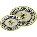 Set of Le Cadeaux Triple Weight Melamine 12 Inch + 16 Inch Oval Serving Platter, Malaga