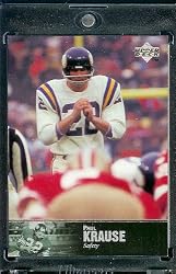 1997 Upper Deck Legends # 128 Paul Krause Minnesota Vikings Football Card - Mint Condition - Shipped In Protective ScrewDown Case!