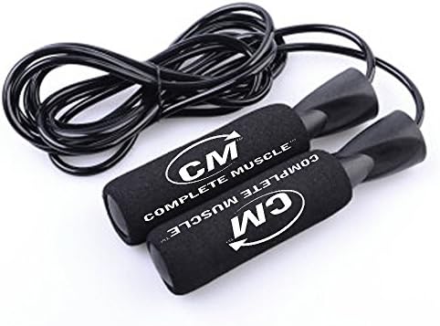 The JUMP KING - Eliminate Fat Forever - Black Speed Jump Rope - Best Exercise Rope for Men and Women -#1 for Fitness, Training, Crossfit, Boxing, Kids and Adults -Durable PVC & Wire Rope for Fast Weight Loss -Adjustable -FREE TRAINING EBOOK- 100% LIFETIME GUARANTEE
