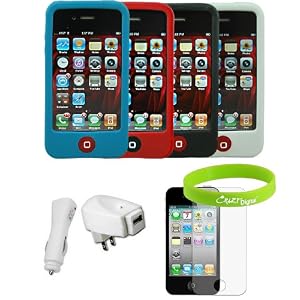 CrazyOnDigital Accessories Kit for New Apple iPhone 4G