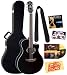 Yamaha APX500 Black Acoustic-Electric Guitar Bundle with Yamaha Hard Case, DVD, Picks, Strap, Strings, Pick Card, and Polishing Cloth