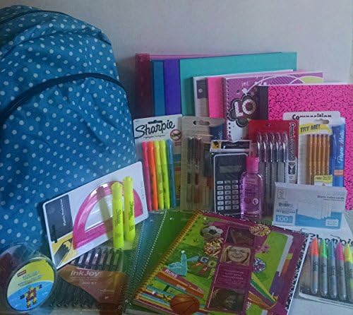 *Back To School*Teal Backpack With All Necessary School Supplies for Junior High &amp; High School