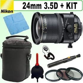 Nikon 24mm f/3.5D ED PC-E Nikkor Ultra-Wide Angle Lens + Deluxe Accessory Kit
