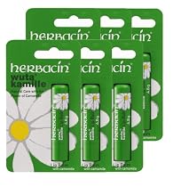 wuta kamille 82172 Herbacin Lippenpflegestift mit Kamille aus kontrolliert biologischem Anbau und Bienenwachs, Sechserpack