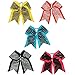 CN Girls Sequin Cheer Bow for Cheerleader Hair Bow with Ponytail Holder