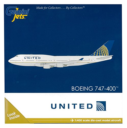 GeminiJets United B747-400 (Merger C/S) Aircraft, 1:400 Scale