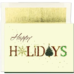 Gold Foil Holidays Holiday Cards -