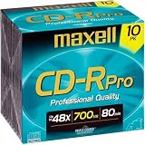 Maxell CDR PRO 700MB 80MIN 48X-W/ JC 10PK ( 648410 )