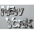 2er SET BILD NEW YORK 90cm SCHRIFTZUG BUCHSTABEN MANHATTAN