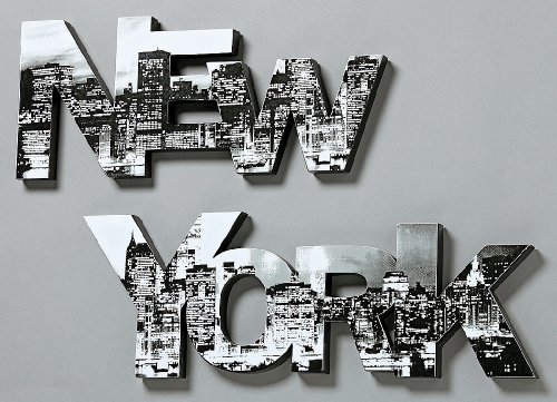 Produkt-Bild: 2er SET BILD NEW YORK 90cm SCHRIFTZUG BUCHSTABEN MANHATTAN