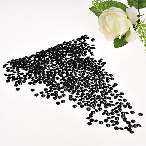 8mm Diamond Confetti Wedding Table Scatter Crystal Diamante Party Decoration 2ct (2000, Black)