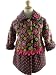 Corky And Company Girls Winter Coat Charcoal Tiny Flower Sweet Pea