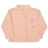 Dizzy Daisy Girls Cardigan with Flower/ Heart Embroidery (White, 6 - 12 Months)
