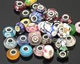 Pack of Ten (10) Assorted Colorful 100% Pure Murano Glass Bead Charms - Fits Pandora, Chamilia, Troll, and Biagi Charm Bracelets