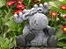 Tierfigur Steinfigur Elch schiefergrau